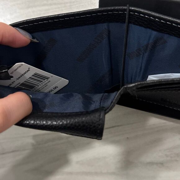 Harley Davidson Motorcycles  Men’s Black Genuine Leather Wallet New In Gift Box - Picture 6 of 6